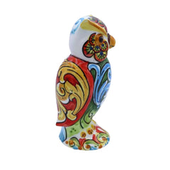 Owl in Caltagirone Ceramic Baroque Decoration 20cm