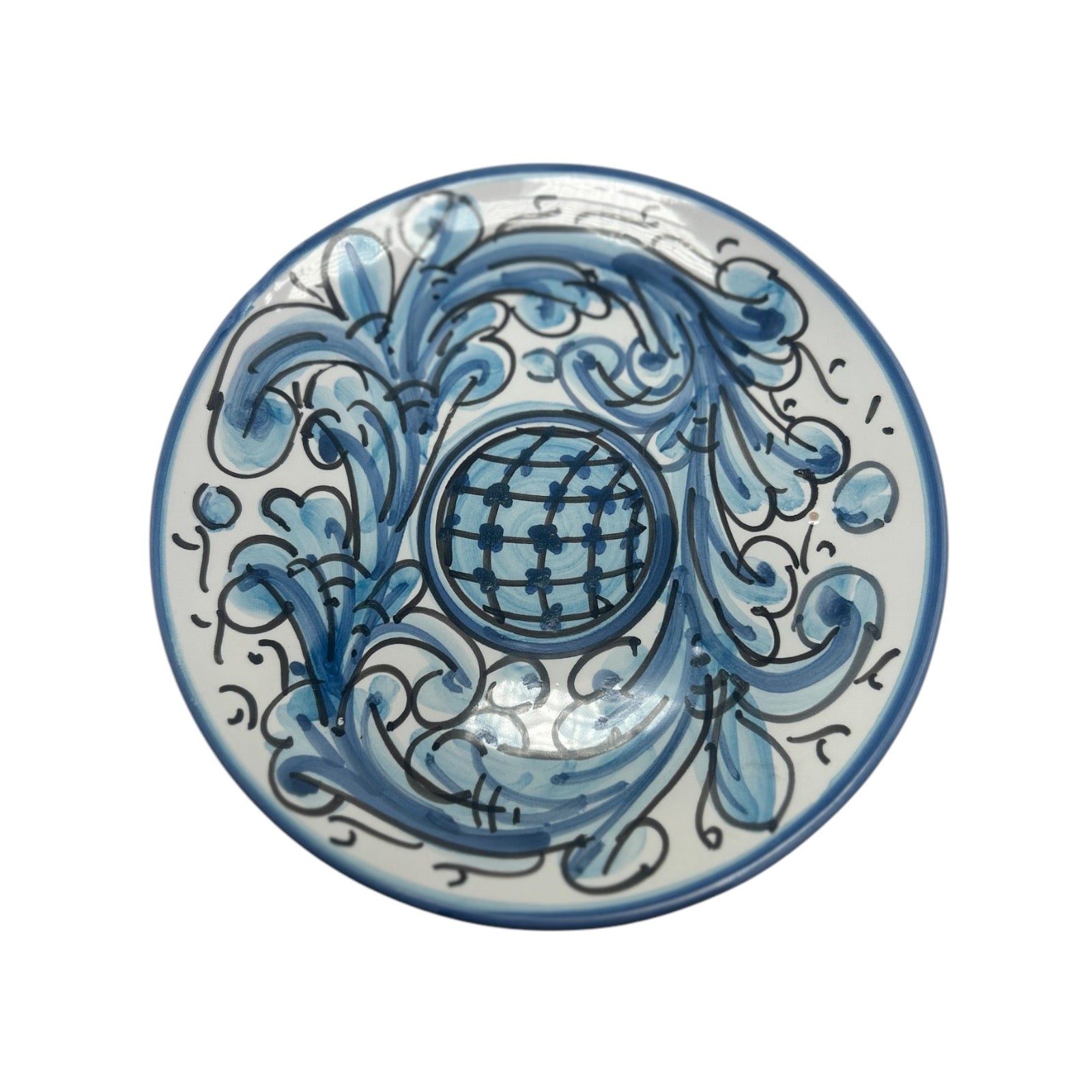 Ornamental Plate in fine Sicilian Ceramic, to Hang, diameter 16cm, height 2.5cm