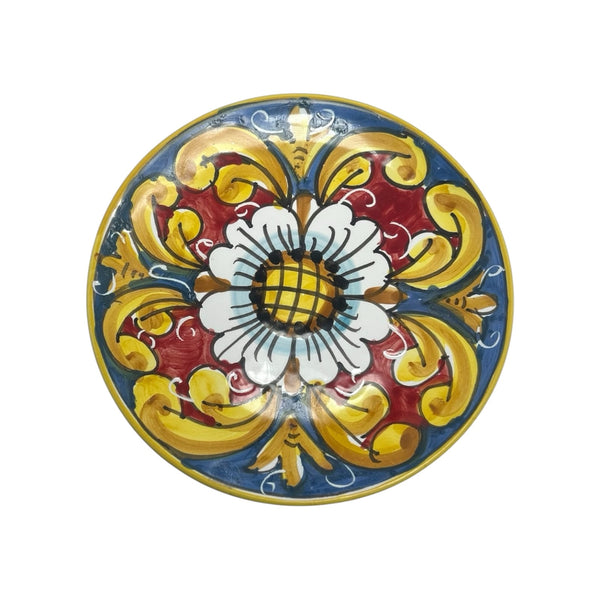 Ornamental Plate in fine Sicilian Ceramic, to Hang, diameter 16cm, height 2.5cm