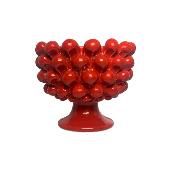 Caltagirone Mezza Pigna Vase, Red Color - Ø approx. 12 cm.