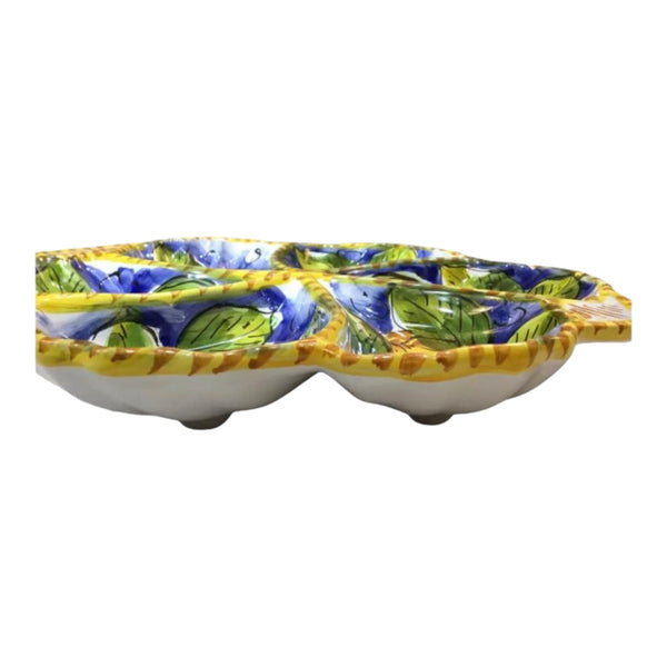 Shell Appetizer with Six Compartments, in fine Sicilian Ceramic , L 30 ...