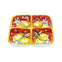 Caltagirone Ceramic Square Appetizer Dish - | 16cm approx.