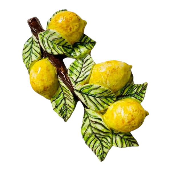 Bunch of Lemons in fine Caltagirone ceramic - Measures about h 40x20 cm