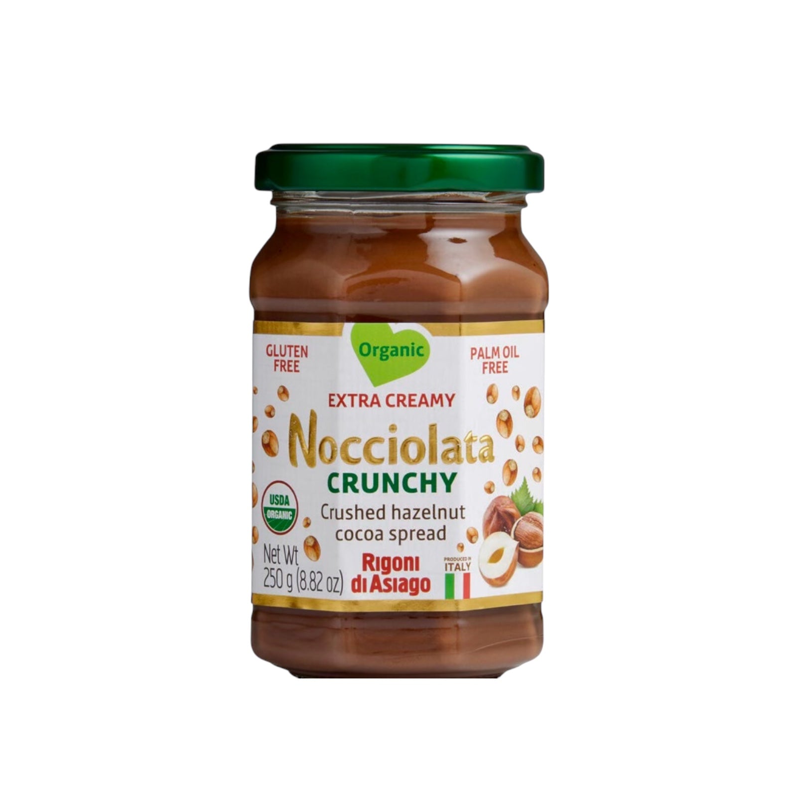 Rigoni Di Asiago Nocciolata 
Crunchy Organic Cocoa And Hazelnut Grains spreadable Cream 250g