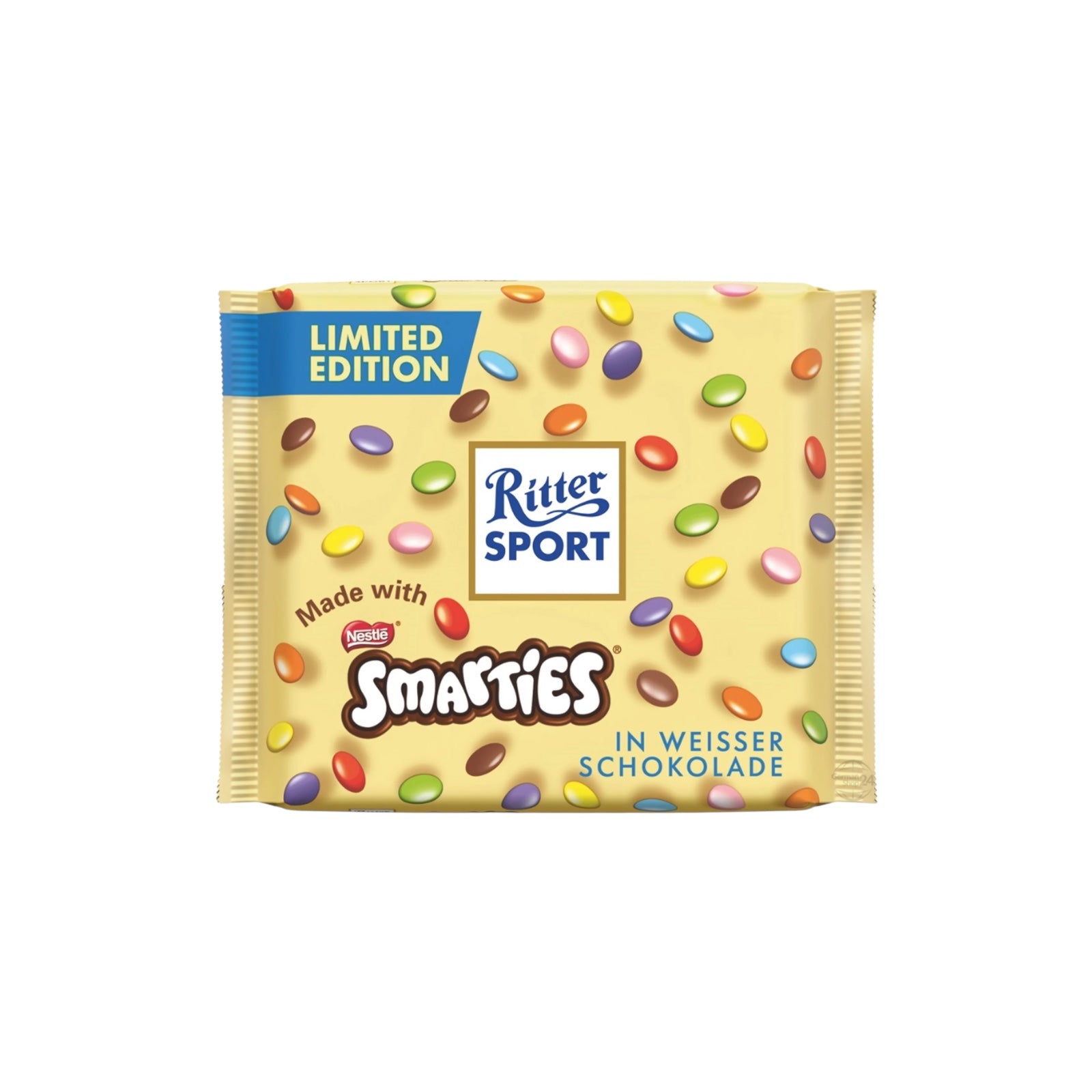 White Chocolate Bar With Smarties By Ritter Sport 100g