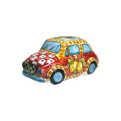 Fiat 500 Vehicle in Ceramic from Caltagirone 11x6.5x7cm