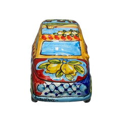 Fiat 500 Vehicle in Ceramic From Caltagirone 17x8x8cm