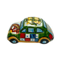 Fiat 500 Vehicle in Ceramic From Caltagirone 8x4cm