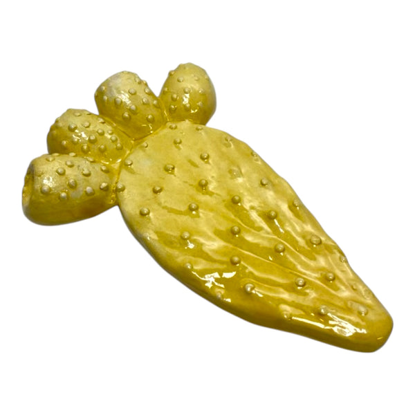 Sicilian Ceramic Wall Prickly Pear Shovel, h 20 cm x 13 cm approx. Yellow color