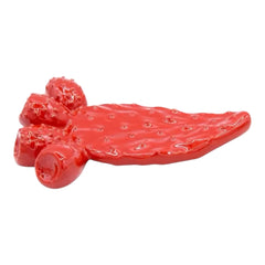 Sicilian Ceramic Wall Prickly Pear Shovel, h 20 cm x 13 cm approx. Red Color