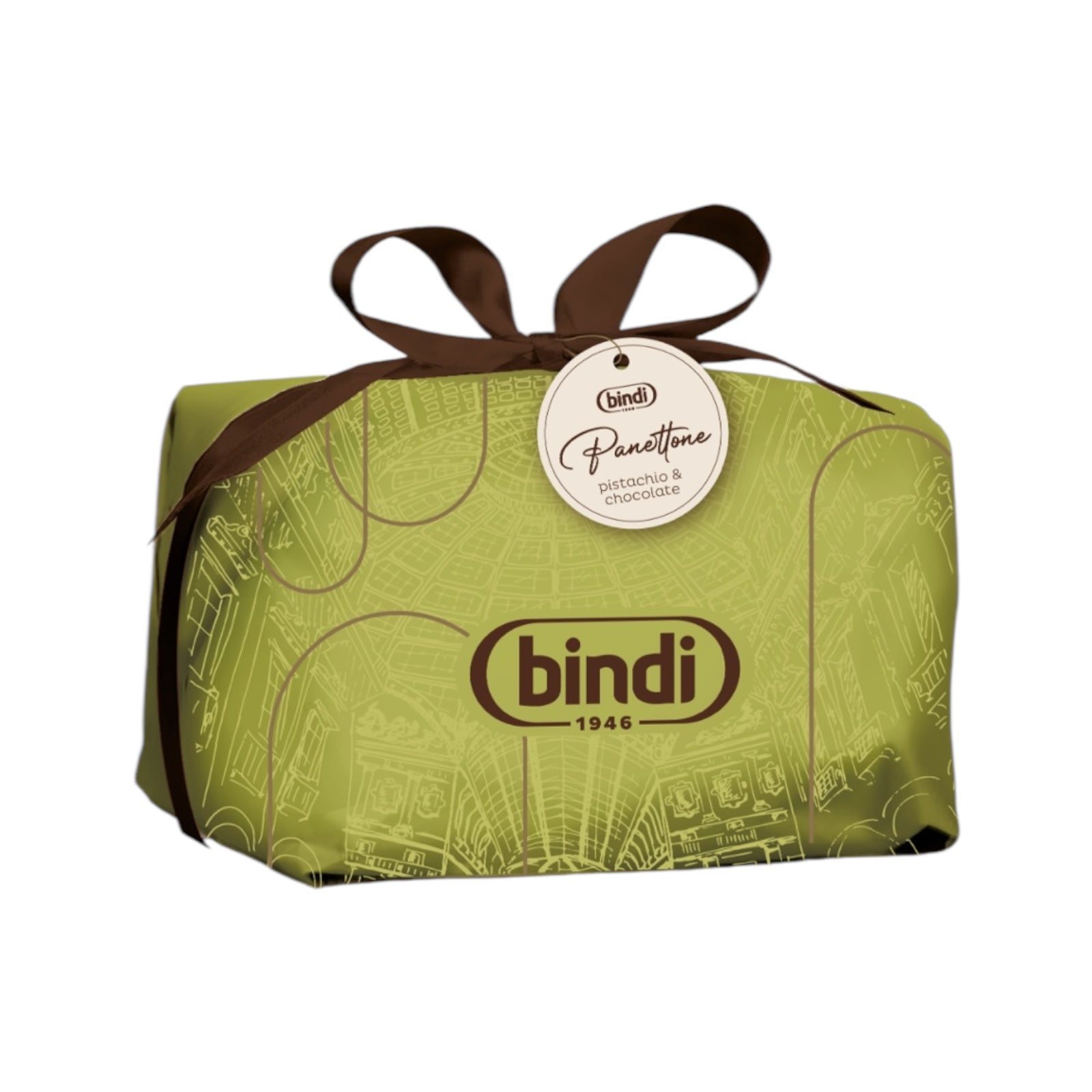 Panettone With Pistachio Cream And Chocolate Chips 750g By Bindi