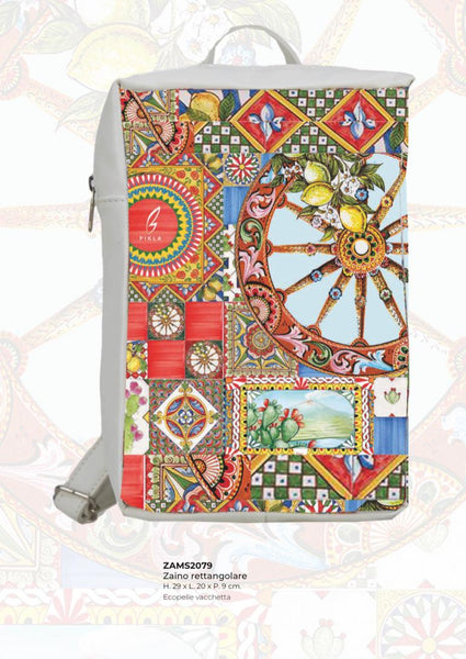 Pikla Sicilian Patchwork Backpack – A Bold Celebration of Tradition and Style