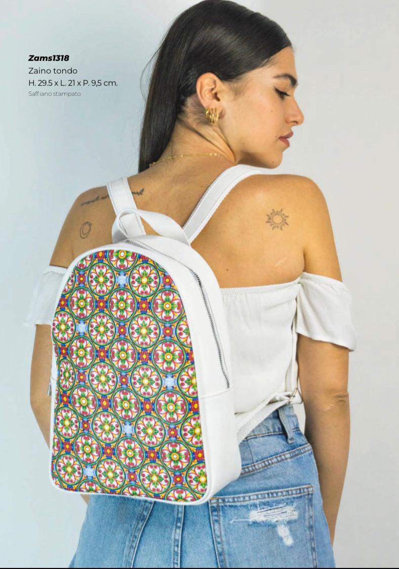 Vibrant Mosaic Zaino Tondo Backpack by Pikla