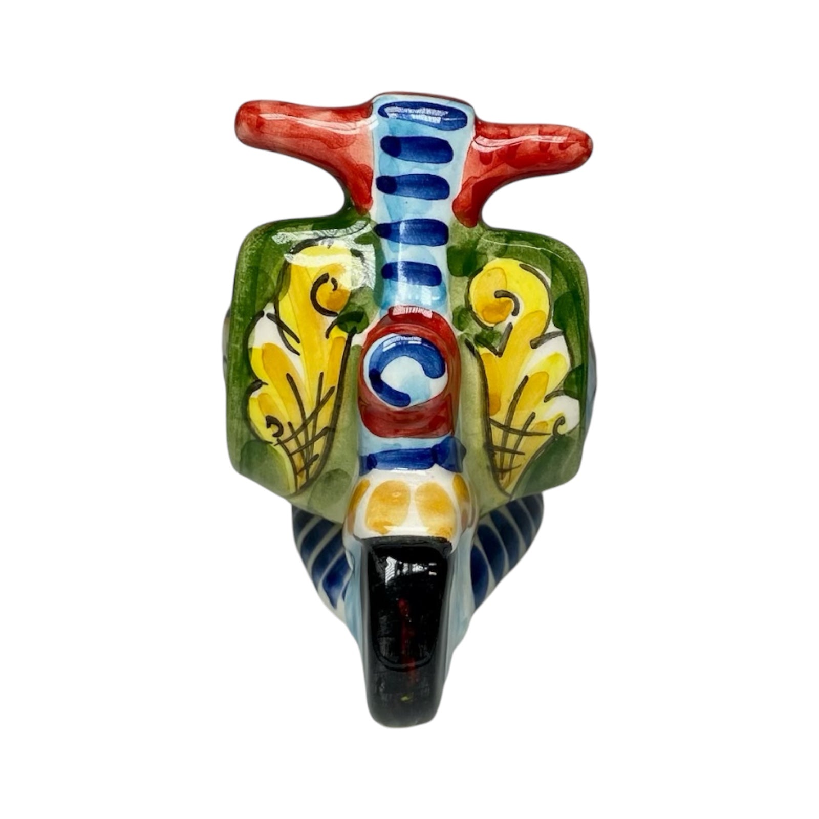 Vespa ceramic vehicle from Caltagirone, Sicilian cart decoration - L 12 cm approx