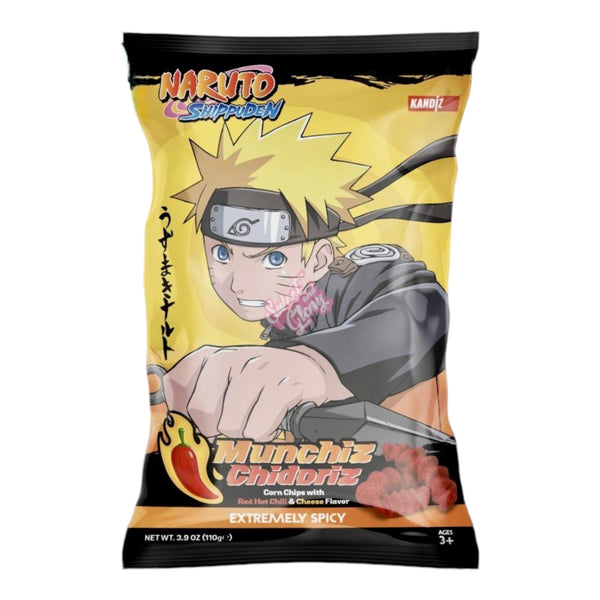 Naruto Munchiz Corn Chips 
Chidoriz Red Hot Chilli &Cheese (110G)