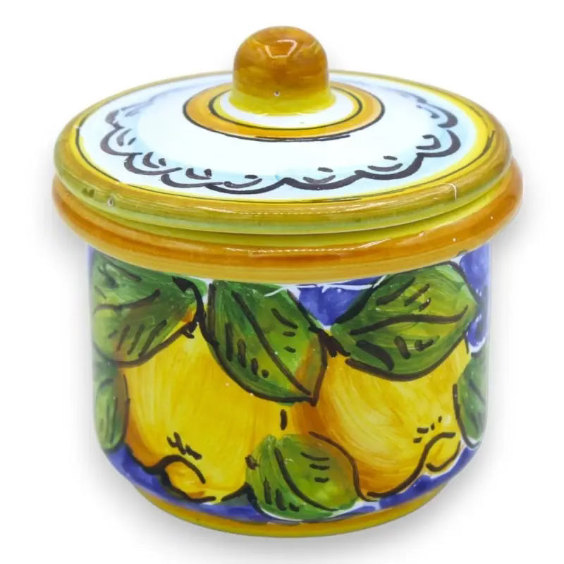 Coffee set for 6 people in Sicilian ceramic with Lemons and Leaves decoration