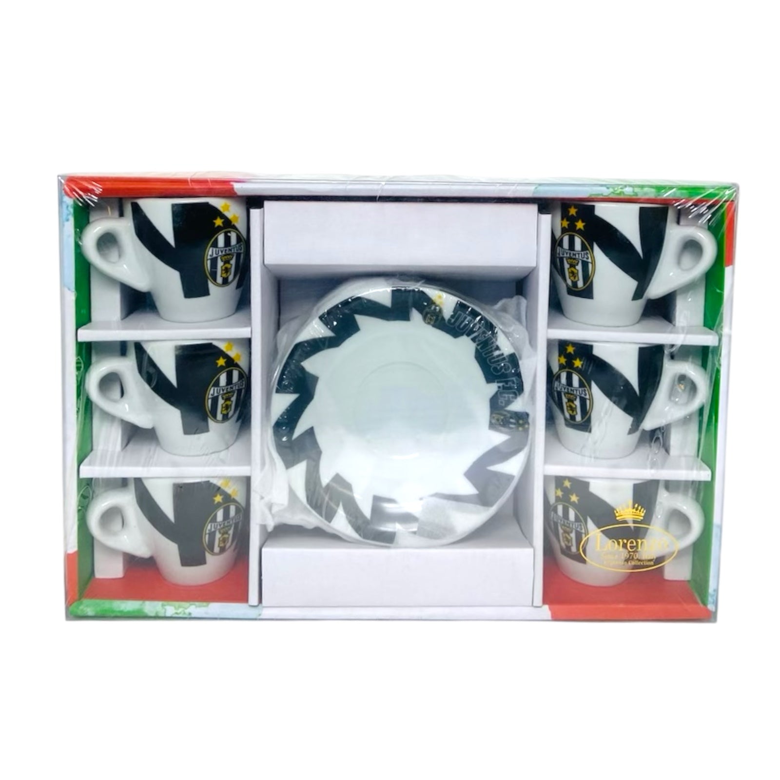 Set Of 12 Espresso Cups & Saucers, Service for Six Person, Juventus F.C.