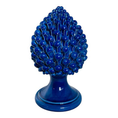 Pine Cone in fine Caltagirone Ceramic Midnight Blue 30cm