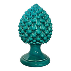 Pine Cone in fine Caltagirone Ceramic Turquoise 36cm