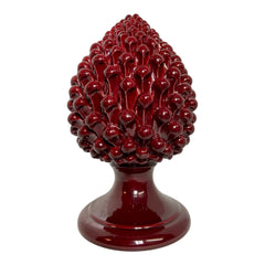 Pine Cone in Fine Caltagirone ceramic Bordeaux 30cm