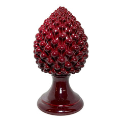 Pine Cone in fine Caltagirone Ceramic Bordeaux 34cm