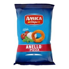 Amica Chips Anello / rings Pizza Corn Snacks with Pizza Flavour Salty Snack 125g