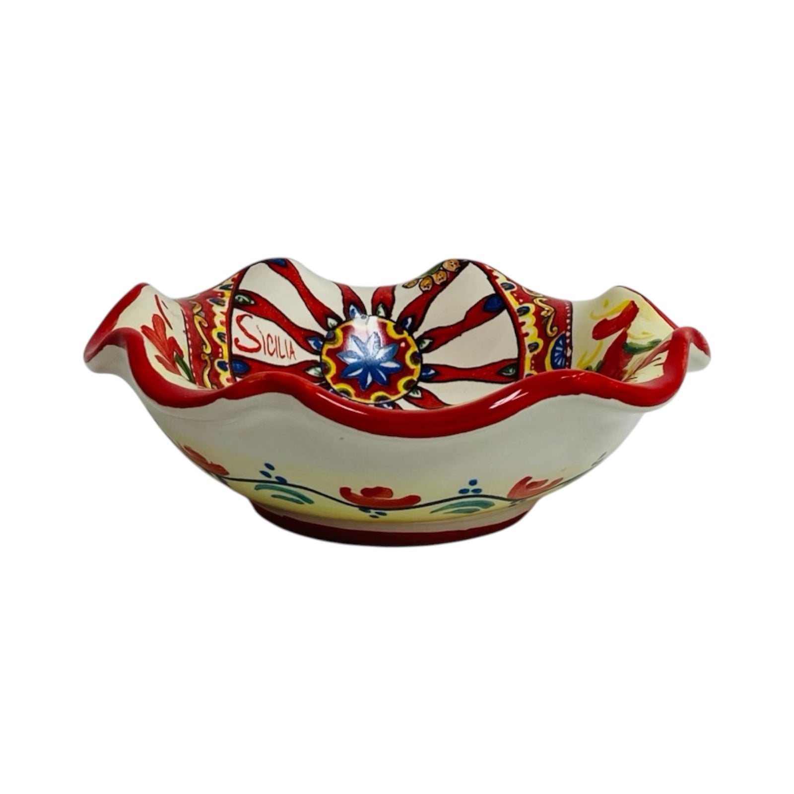 Scalloped Bowl in Fine Sicilian Ceramic Ø approx. 13 cm