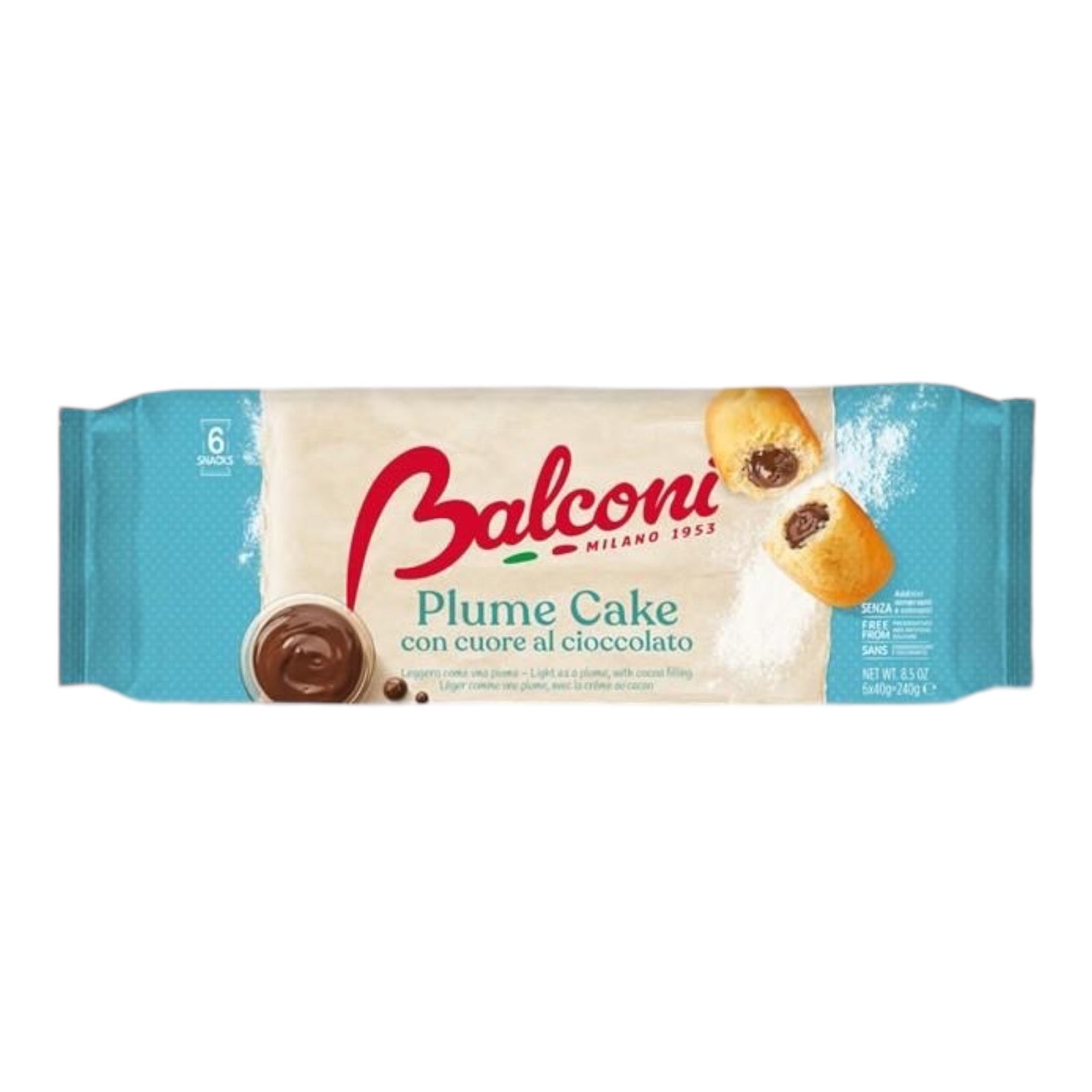 Balconi Plumcake With Chocolate Cream 6x38g 228gr