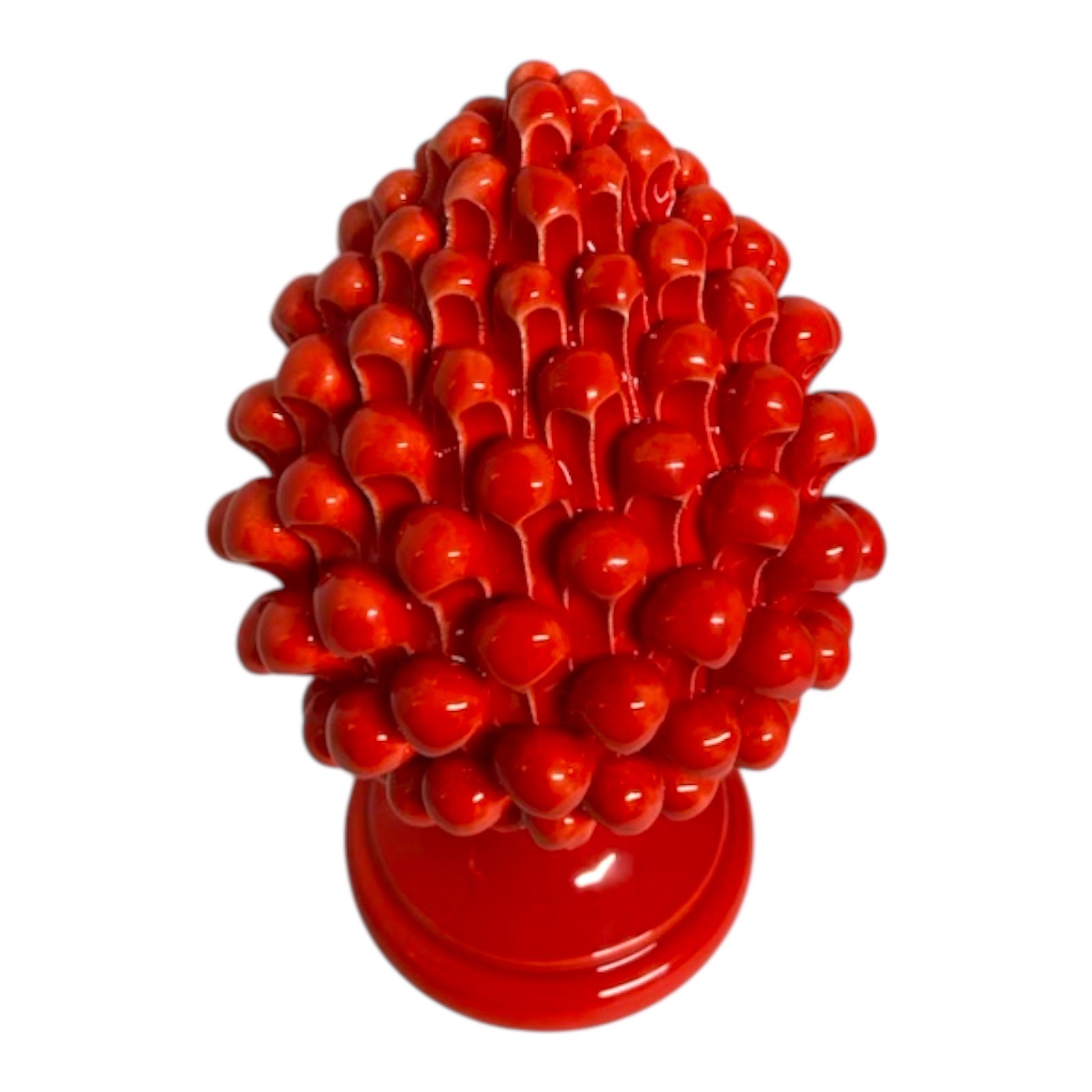 Pine Cone in fine Caltagirone Ceramic Red 26cm