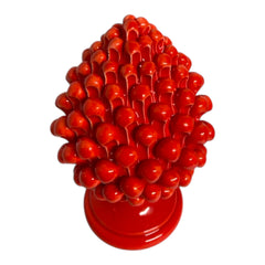 Pine Cone in fine Caltagirone Ceramic Red 26cm