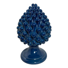 Pine Cone in fine Caltagirone Ceramic Blue 26cm