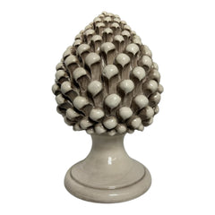 Pine Cone in fine Caltagirone Ceramic Off White 30cm