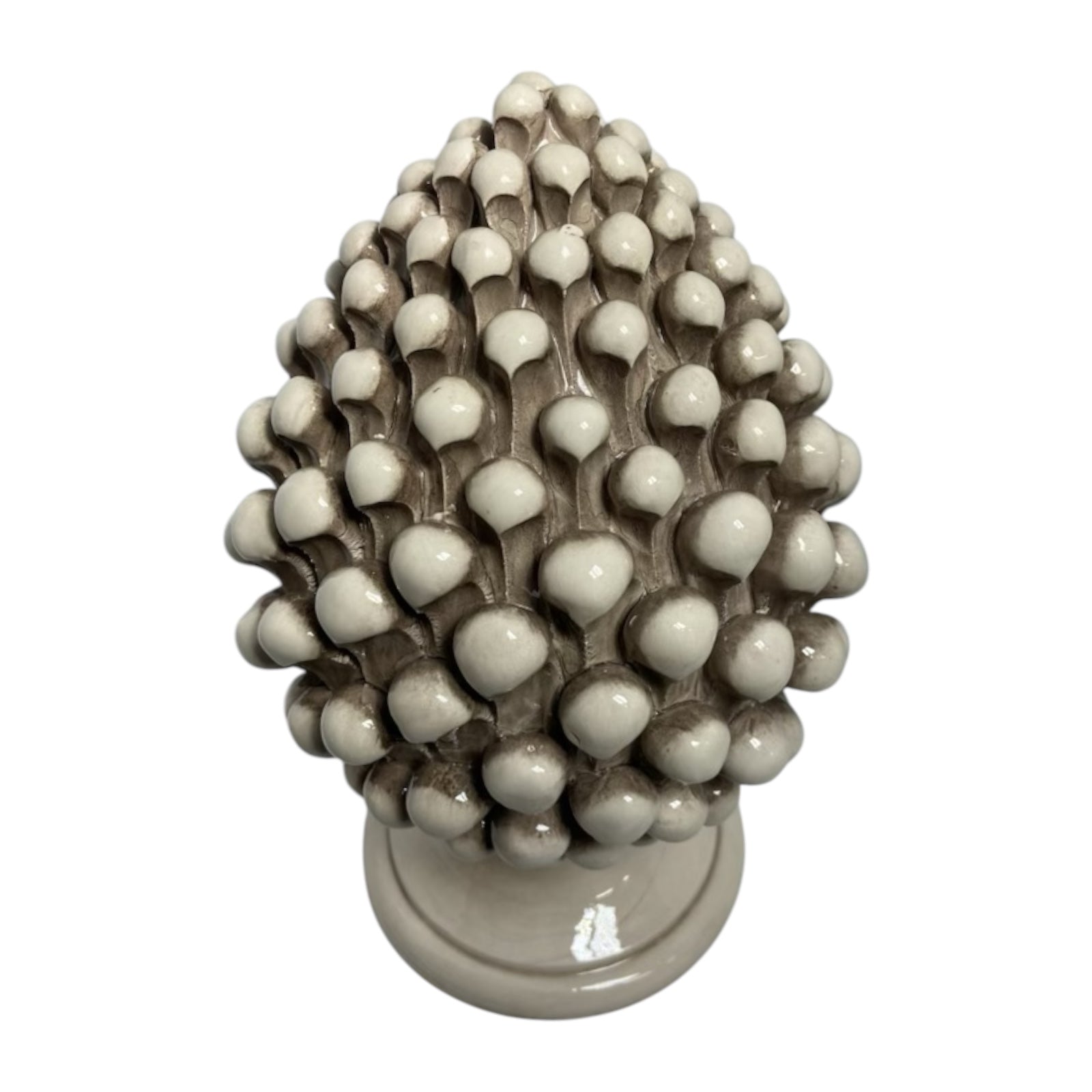 Pine Cone in fine Caltagirone Ceramic Off White 30cm