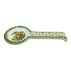 Large Spoon Rest in Caltagirone Ceramic with Trinacria 28cm