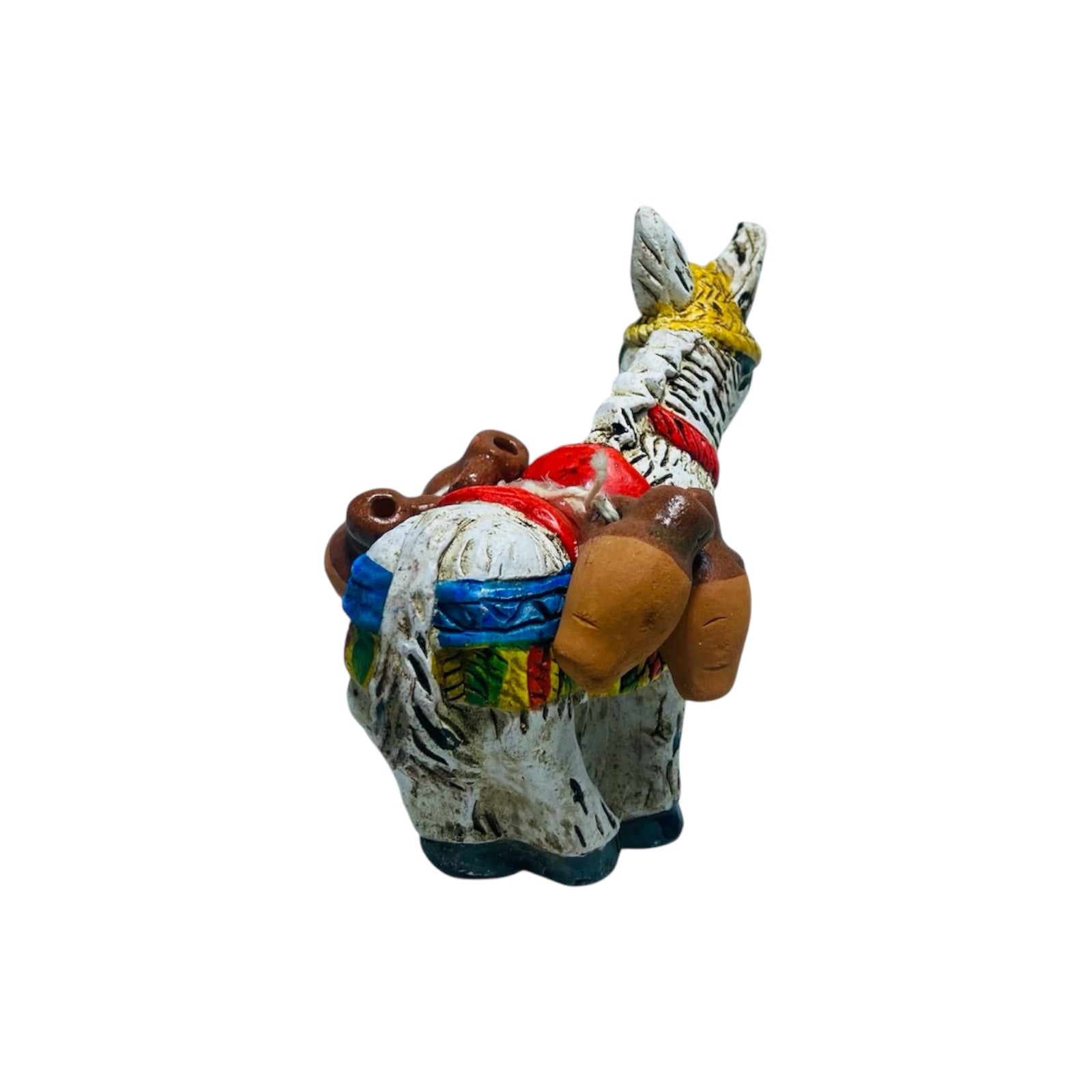 U sciccariaddu Donkey with mobile jars in fine ceramic, L 10 x H 10 cm approx