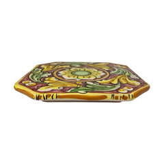 Caltagirone ceramic trivet Bordeaux approx. 16 x 16 cm