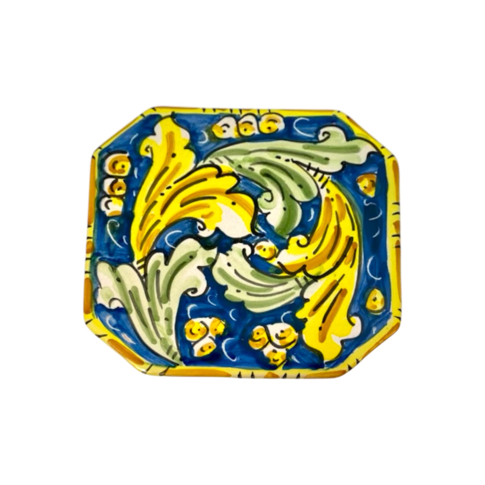 Caltagirone ceramic trivet Blue approx. 12 x 12 cm