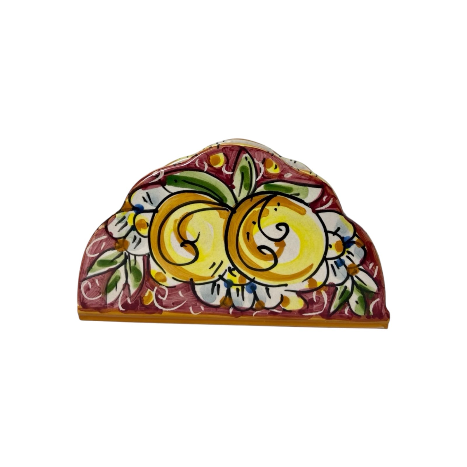 Caltagirone Ceramic Napkin Holder Decorated by Hand