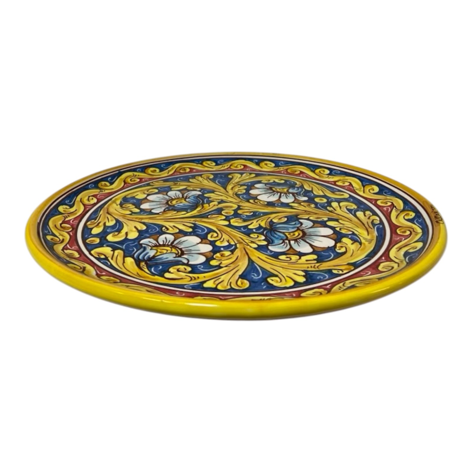 Large Ornamental plate in fine Caltagirone Ceramic 30cm