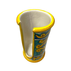 Plastic Cups Holder in Fine Caltagirone Ceramic 20cm