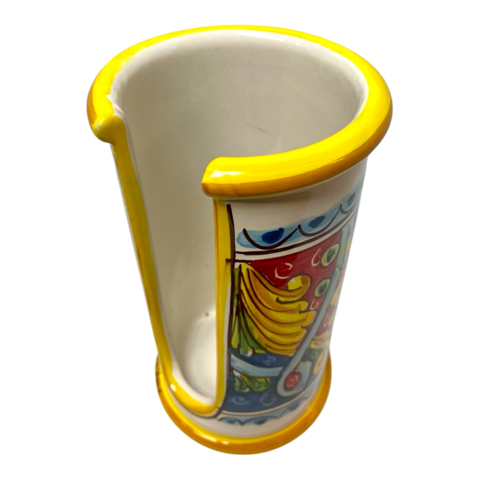 Plastic Cups Holder in Fine Caltagirone Ceramic 20cm