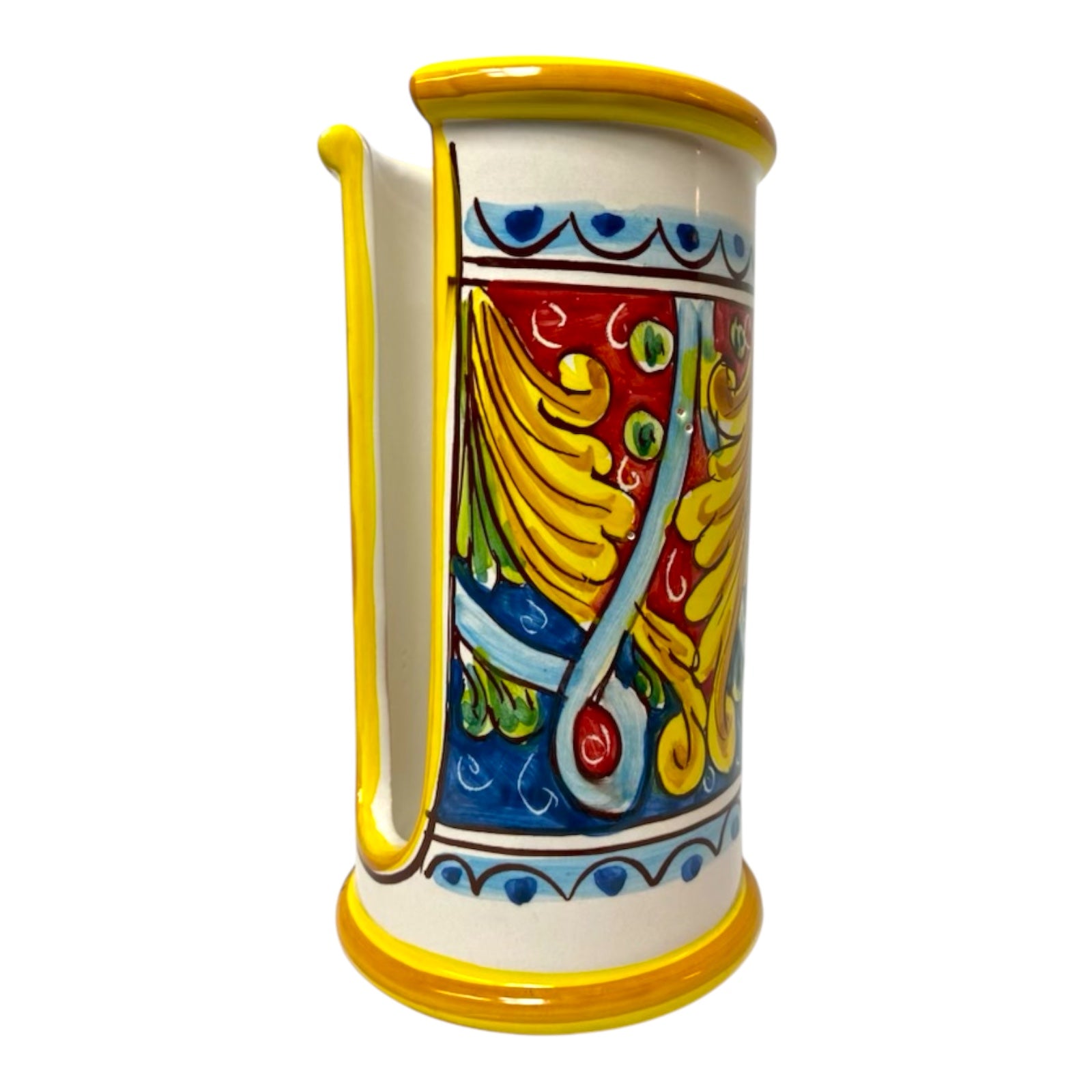 Plastic Cups Holder in Fine Caltagirone Ceramic 20cm