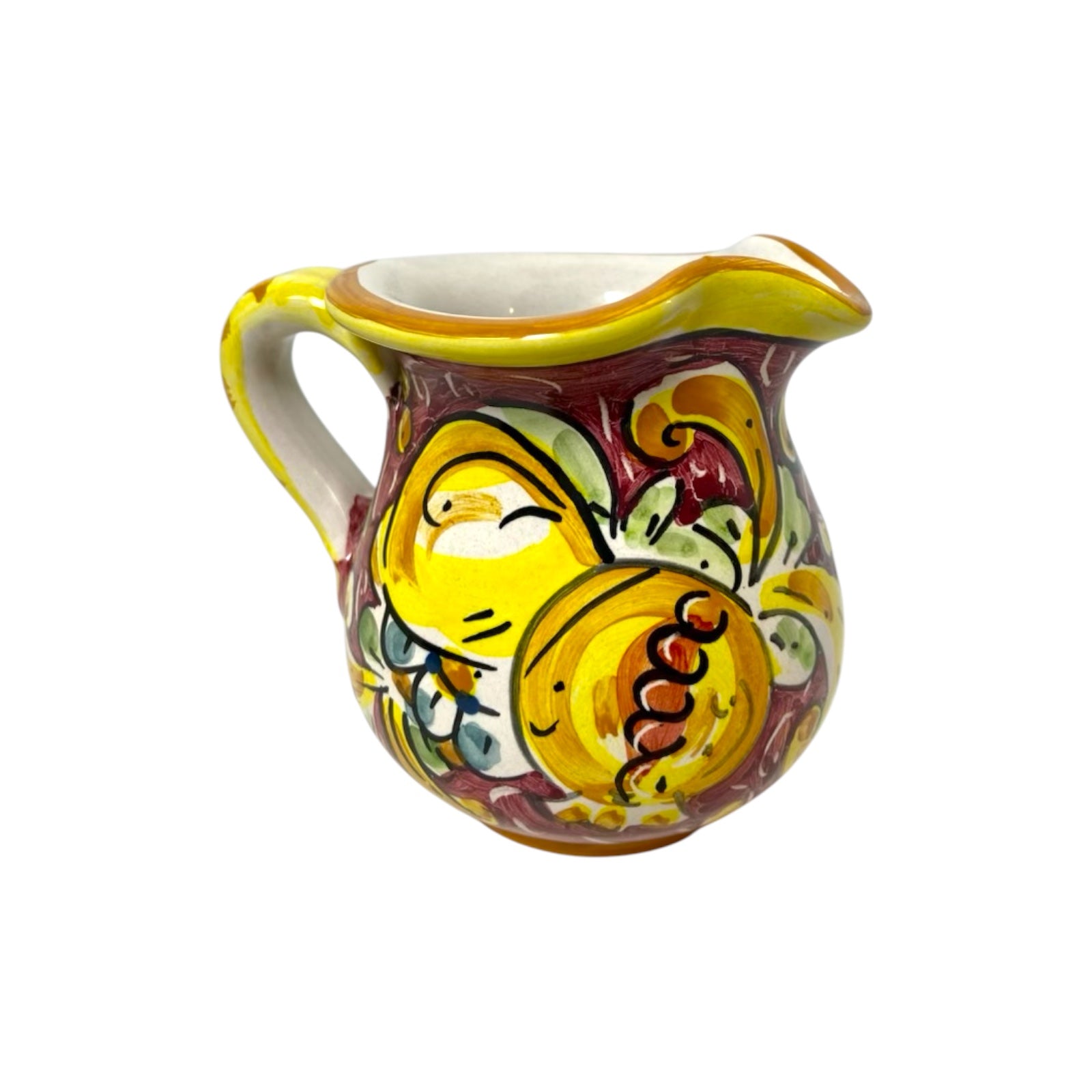 Cannata Siciliana, Caltagirone Ceramic Jug decorated with Fruits 250ml