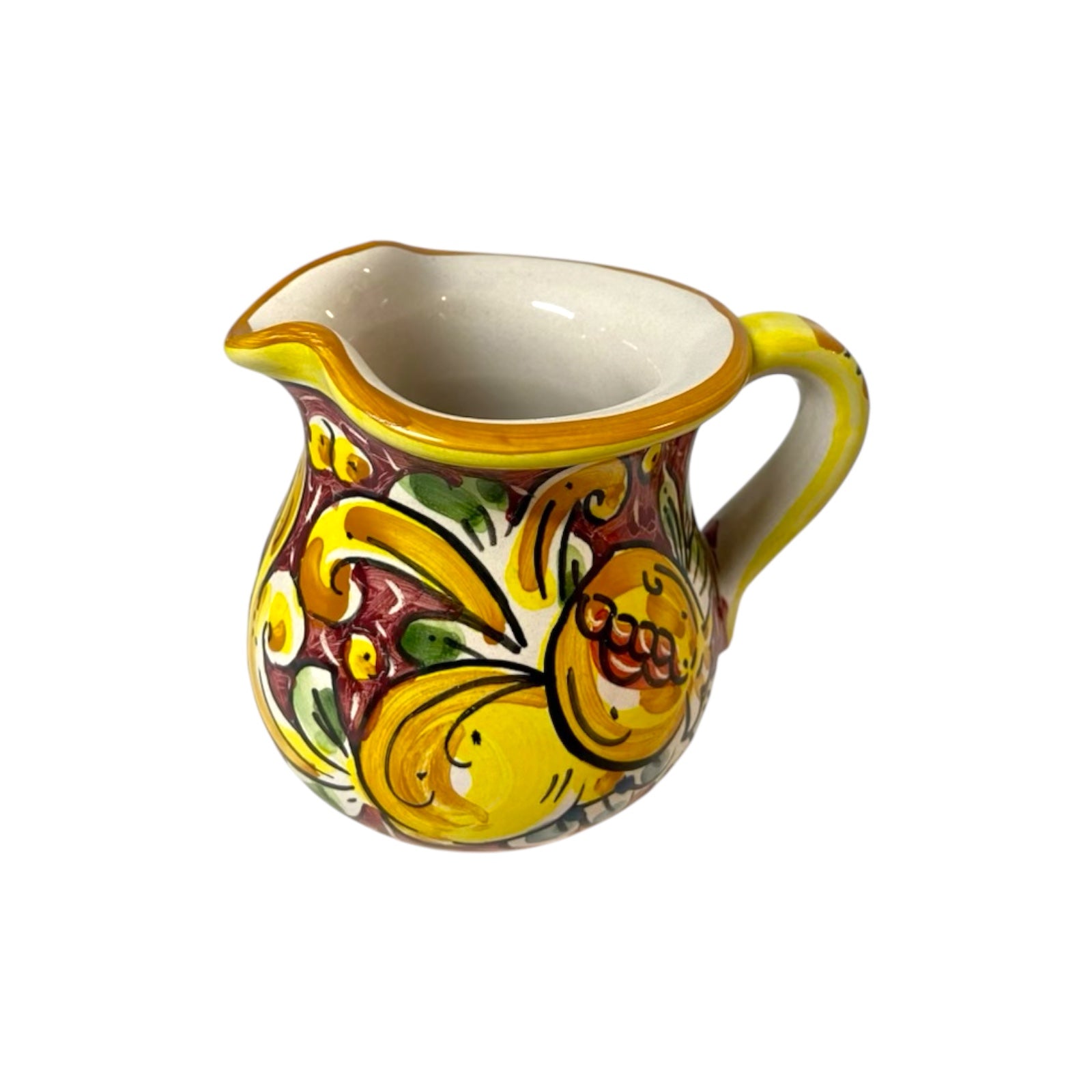 Cannata Siciliana, Caltagirone Ceramic Jug decorated with Fruits 250ml