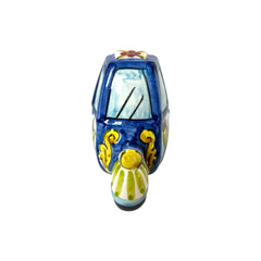 Moto Ape vehicle in Caltagirone ceramic, blue Color L 10 cm approx.