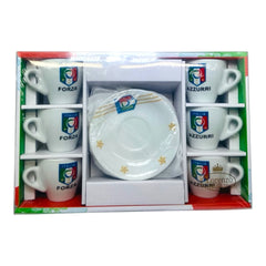 Set of 12 Espresso Cups & Saucers, Service For Six Forza Azzurri