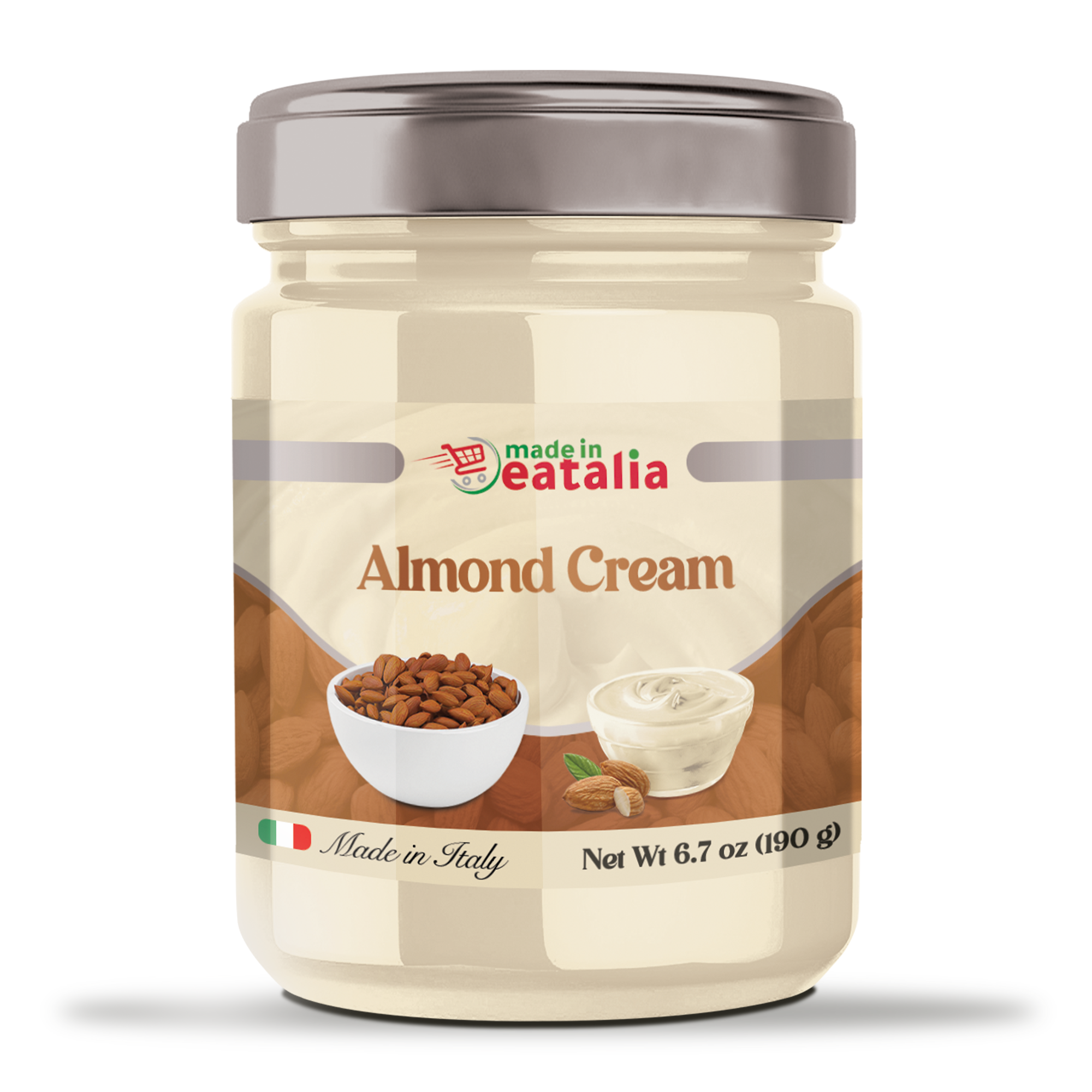 Made in Eatalia Almond Cream – Smooth & Nutty Italian Spread (190g)