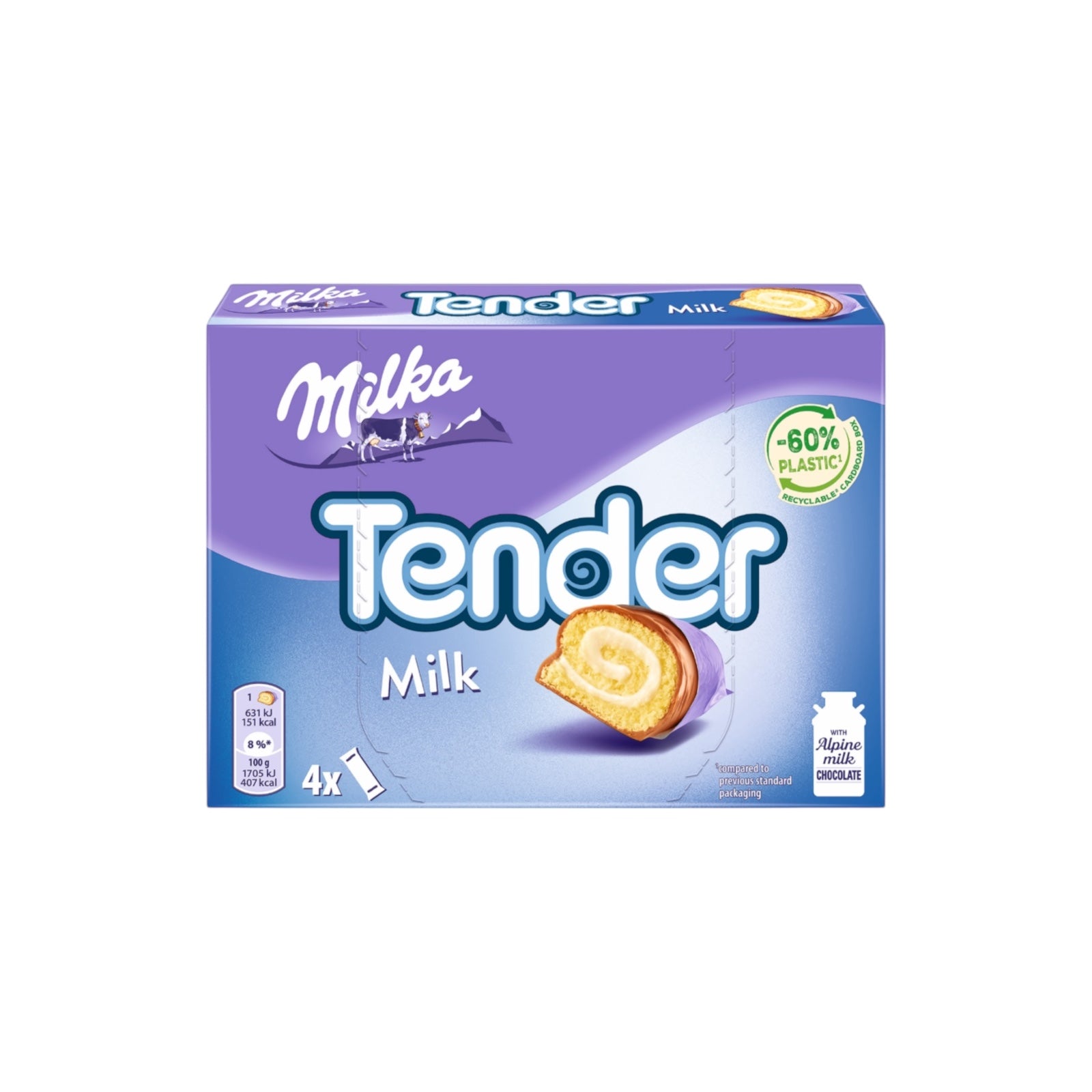 Milka Tender Milk Rolls 4x37g box