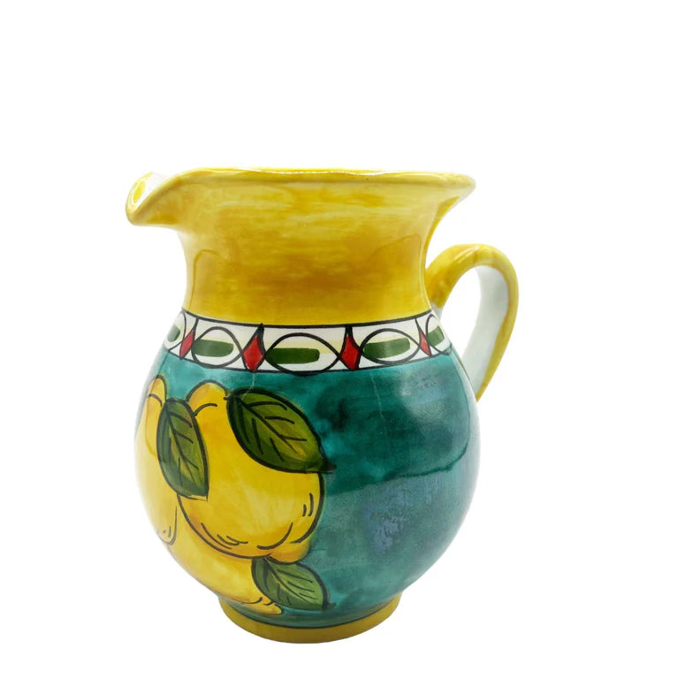 Geometric Lemons Fantasy Jug Turquoise/ green 16cm by Sorrento e…