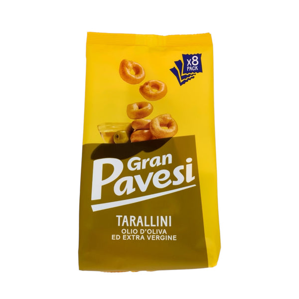 Gran Pavesi Snack Tarallini Olive Oil and Extra Virgin, Without Palm Oil 8 Packets each 32g 256g